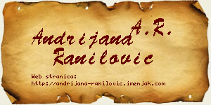 Andrijana Ranilović vizit kartica